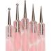 HJKOGH 5Pcs 2 Way Nail Art Acrylic Silicone Point Flower Nail Pen Stainless Steel Dotting Tools Marbleizing Painting Pens - Buy Online on GoSupps.com