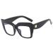 SERONI Large Tr90 Squre Frame Blue Light Blocking Glasses for Women Men Anti UV Ray Computer Reading Glasses for Women Men Black 52 Millimeters