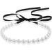 Vsilay Punk Black Velvet Ribbon Choker Necklace with Simulated Pearl Charm - Gothic Jewelry Gift for Festivals - Buy Online on GoSupps.com
