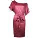 Faux Leather One Shoulder Party Dress Wine X-Large | Short Sleeve Mini Clubwear Evening Dress for Women - Buy Online on GoSupps.com