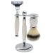 Union Razors SS2 Three Piece Shave Kit with Razor Shaving Brush and Stand - White