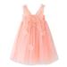 PythJooh Baby Girl Tulle Dress Toddler Girl Sleeveless Butterfly Wings Tutu Princess Dress Daisy Stars Sundresses for 0-4Years 3-4 Years Butterfly Wings With Flowers Pink