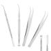 UNICRAFTALE 4pcs Eyelash Separator Tool Lash Lift Tool Kit Iron Eyelash Tweezers Stainless Steel Lashes Comb for Curling Eyelash Extention