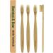 Bamboo and Boar Bristle Toothbrush (4 Pack) + Travel Case & Silk Dental Floss | Eco-Friendly Dental Set with 100% Compostable Bristles | Biodegradable & Compostable Wooden Toothbrushes - Buy Online on GoSupps.com
