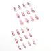 Matte Long Pink Heart Artificial Nails - Full Cover with Lips Print Design | 24pcs for Women & Teen Girls - Buy Online on GoSupps.com