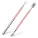 Jestilo Stainless Steel Cuticle Pusher and UV Gel Nail Polish Remover Pack of 2 Cuticle Remover & Trimmer | Nail Art Tools Scraper and Cleaner (Pink)