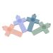 4PCS Cross Silicone Baby Teether Set with Lanyard - Colorful Teething Relief Chew Toy for Infants - Buy Online on GoSupps.com