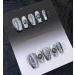 Y2K False Nail Kit Silver Gray Press On Nails Almond Handmade Jelly Gel Fake Nail -3D Sliver Glitter Flash Technology Sense Cat Eye Glitter Almond Glue On Nail Stiletto Acrylic Short Oval Stick On False Nail for Women (M Wide Nail Bed 20mm)