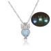 COLLBATH Owl Necklace 1Pc Hollow Owl Pendant Unisex Luminous Glowing in Dark Alloy Necklaces Beads Pendant for Women Female Ladies Hollow Pendant
