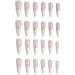 French Tip Press on Nails-Press On Nails with Nail Tips Pearlescent style false nails elegant long pointed pink white false nails Design Glossy press on nails Acrylic False Nails Cute Artificial Nails - Buy Online on GoSupps.com