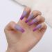 Beauty Artificial Full Cover Ballerina T-shaped Colorful Fake Nail Gradient False Nails Purple Matte - Buy Online on GoSupps.com