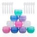 Yucool Small plastic travel containers for toilet items TSA approved empty leakage-proof refillable refillable mini-make-up doses 20 ml per piece with 10 pieces of mini spades for cream and samples