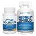Stone Solution Capsules- Natural Dissolver Kidney Stone Support & Kidney Cleanser 60 Servings + Kidney Shield 120 Caps Kidney Supplement to Support Normal Kidney Function and Support Kidney Health