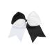 ZOONAI Women Teen Girls Large Cheer Hair Bows Elastic Hair Tie Accessories Big Hair Bow Ponytail Holder (Black+White)