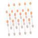 PLAFOPE 50pcs Two-color Eyeshadow Brush Applicator Makeup Brush Oval Makeup Brushes White Plastic Handle
