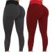 LIEIKIC 2 Pack TIK Tok Leggings Butt Lift Leggings for Women High Waist Tummy Control Bubble Hip Lift Yoga Pants Red XX-Large