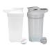 Yayoung protein Shaker bottle 500 ml leakproof bpa free protein shaker for supplement shakes with sieve & scale fitness mixer for creamy whey protein powder shakes (gray+white (2PCs) 500ml 03 gray+white