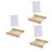 Ciieeo 3 Sets Soap Ravk Wooden Soap Case Holder Mini Trash Can Claw Rings Soap Dish Bathroom Wooden Soap Holder Soap Riser Sink Soap Holder Sponge Sink Holder Ravik Handmade Soap Bamboo