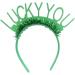hgnxa Saint Patricks Day Green Glitter Tinsel Headband Head Bopper Irish Party Lucky Shamrock Hair Hoop Costume Accessory Type1 - Buy Online on GoSupps.com