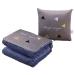 JUEMISSA Lap Blanket Travel Blanket for Adults Pillow Blanket 2-in-1 Foldable Lunch Blanket Comfort Pillow 45*45cm E
