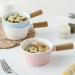 French Onion Soup Bowl with Wooden Handle 5-inch Fruit Salad Dessert Bowl Breakfast Congee Bowl Apartment Kitchen Tableware Steamed Egg Bowl - 450ML D - Buy Online on GoSupps.com