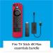 Fire TV Stick 4K Max Essentials Bundle with USB Power Cable and Remote Cover (Red) with Accessory Essentials