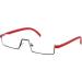 REAVEE Stylish Half Frame Reading Glasses for Women - Lightweight Red Rectangle Readers +3.0 with Case - Optimized for Comfort and Style - Buy Online on GoSupps.com