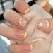 Press on Nails Short Square Fake Nails with Design Lemon Fruit Pattern False Nails Yellow Tip Acrylic Full Cover Fake Nails Summer Cute Stick on Nails for Women Girls Manicure DIY 24PCS