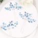 Kercisbeauty Wedding Hair Pins Crystal Hair Accessories for Women Girls Bridal Hair Clips Brides Bridesmaid Hair Dress 2pcs (Blue)