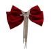 HAPINARY Tassel Hair Clip Womens Barrettes for Hair Rhinestone Hair Clips Hair Jewels for Women Hair Slides for Girls Rhinestone Barrettes for Women Big Velvet Miss Bow Tie Spring Clip Red