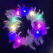 LEEMASING LED Feather Wreath Crown Headband Light-Up Angel Halo Headband For Wedding Christmas Halloween Valentine's Day (Colorful)