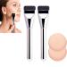 Foundation Makeup Brush Ultra Thin Foundation Brush Premium Brush Hair Flat Light Concealer Brush for Creamy Powdery or Liquid Foundation (Size : 2pc Pinsel+Puderquaste)