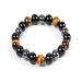 Natural Tiger Eye Obsidian Hematite Bracelet Pure Handmade Elastic Bracelet for Men and Women Relieves Fatigue Brings Health and Good Luck. (6mm/8mm/10mm)