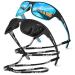 KUGUAOK Polarized Sports Sunglasses for Men Driving Cycling Fishing Sun Glasses 100% UV Protection Goggles 2pack Black+blue-b