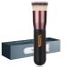Flat Top Foundation Brush, Premium Kabuki Makeup Brush for Liquid, Blending, Cream, Powder,Blush Buffing Stippling Face Makeup Tools (Black, A (Flat Top)) A (Flat Top) Black