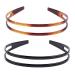 mollensiuer 2Pcs Simple and Fashion Double-layer Plastic Headbands Fine Tooth Hairband Hair Hoop Hair Acessories for Women's Lady Girls (Black +Brown)
