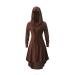 Gothic Clothes for Women plus Size Dress Dress Long Sleeved Hooded Strap Gothic Dresses for Women (Brown L) Brown Large