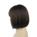 Lydell 8 Short Bob Chestnut Brown Synthetic Wig with Flat Bangs & Central Dot - Heat Resistant Hairstyle - Buy Online on GoSupps.com