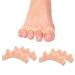 2 Pairs Yoga Toe Straighteners Foot Stretcher Big Toes Spacers Toe Spreaders(4 pcs) Gel Toe Separator Bunion Corrector (Beige) one size 4.0 Count