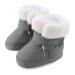 LACOFIA Baby Winter Booties Shoes Infant Anti-slip Soft Sole Slipper Booties Crib Shoes 12-18 Months Gray