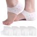 Hilph Silicone Heel Protectors 4 Pair Heel Cups Plantar Fasciitis Inserts Heel Pads Cushion Gel Guard for Women and Men - Moisturizing Relief for Heel Pain Dry Cracked Heels Achilles Tendinitis