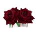 POPETPOP rose flower comb bridal headpieces for wedding floral hair comb Flamenco Dancer Hairstyles Burgundy Wedding Rose Flower Hair Comb floral comb crazy accessories the flowers bride