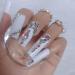 ZYBUXY Luxury Coffin Fake Nails - 24pcs White Press On Nails for Women & Girls | Full Cover Acrylic False Nails - Beach Ready - Buy Online on GoSupps.com