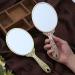 XPXKJ Handheld Mirror with Handle for Vanity Makeup, Home, Salon, Travel Use - Rose Gold Carved | 1 Count - Buy Online on GoSupps.com