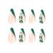 FEIlei Almond Press on Nails Clovers Acrylic Fake-Nails-St. Patrick's-Day False Nails B