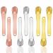 9 Pcs Mini Metal Makeup Spatula Mask Spatulas Beauty Skincare Mixing Spatula Facial Cream Cosmetic Spoon Applicator for Face Cream Beauty Mask (Gold Silver Rose Gold)