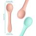 2Pcs Silicone Baby Weaning Spoons Set for Feeding - Toddler Cutlery, Training Spoon - Light Pink/Light Blue - Buy Online on GoSupps.com