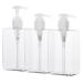 Suream Refillable Shampoo and Conditioner Bottles 9.5oz/280ml Clear Plastic Pump Dispensers for Shower Square Empty Bathroom Bottle for Body Wash Essential Oil Soap Liquid Lotion 3Pack Clear 280ml/3pc