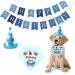 SUOXU Dog Happy Birthday Bandana Cute Boy/Girl Dog Birthday Hat Party Supplies Cotton Triangle Scarf for Small and Medium Dog Birthday Party Outfit Cake Gift Decoration Set Blue - Buy Online on GoSupps.com