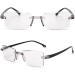 Zukky Bifocal Borderless Reading Glasses for Men & Women - Blue Light Blocking Rectangular Computer Glasses AM09 - Black - Size 3.5x - Buy Online on GoSupps.com